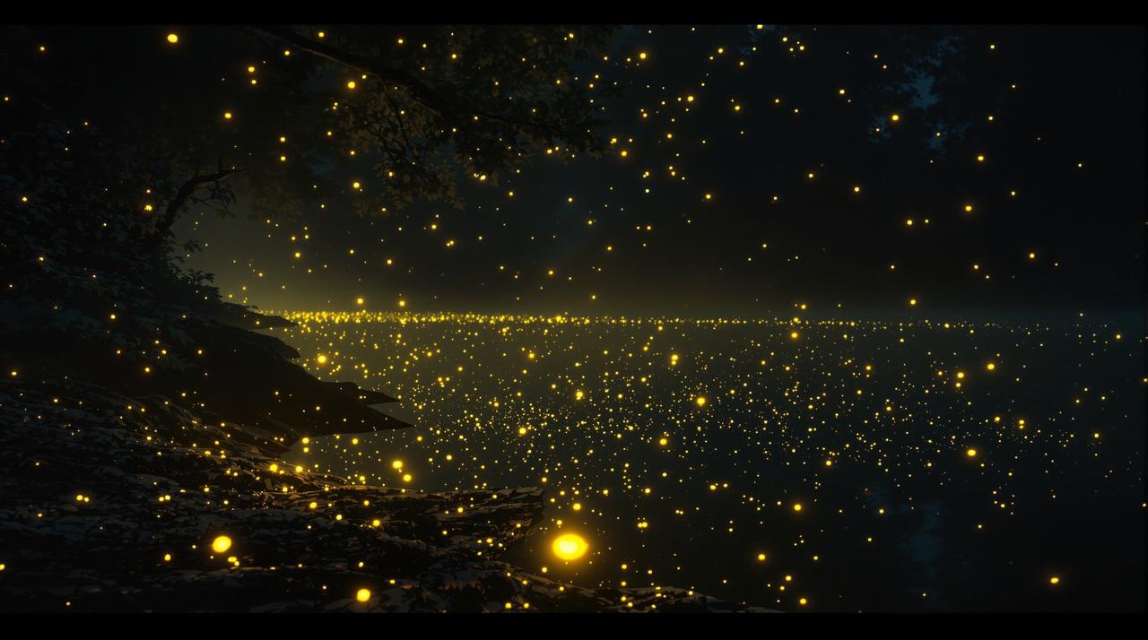 糖豆视频 - 菊花园里的萤火虫之夜：仲夏梦幻光影